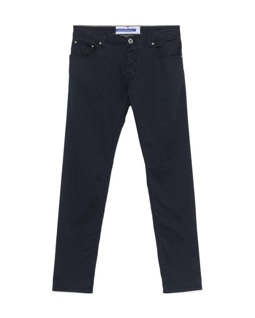 Jacob Cohen Blue Nick Slim Diagonal Str. Five-Pocket Jeans for men