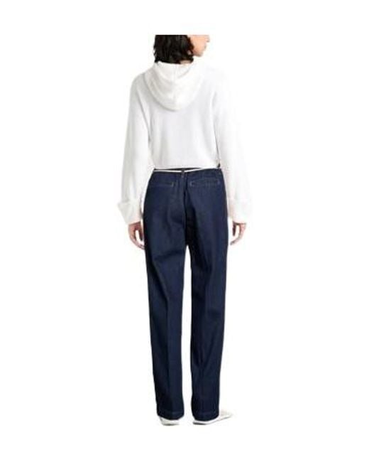 Sportmax Blue Denim Straight-Leg Trousers