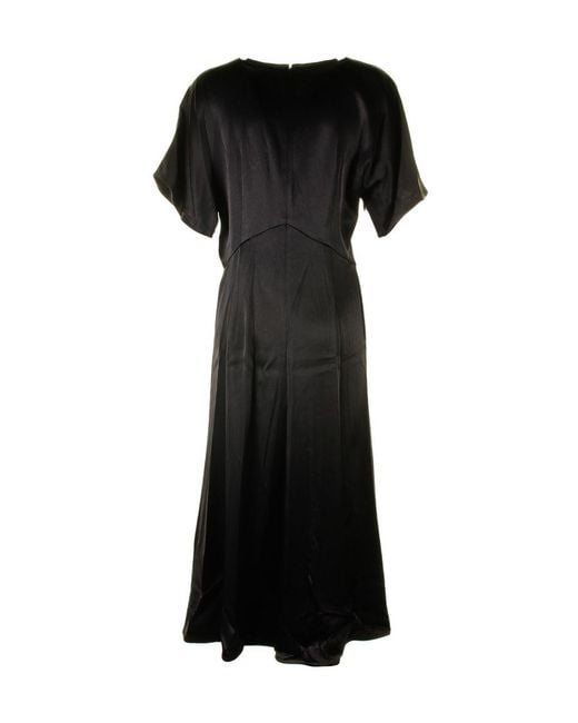 Michael Kors Black Michael Short-Sleeved Zipped Midi Dress