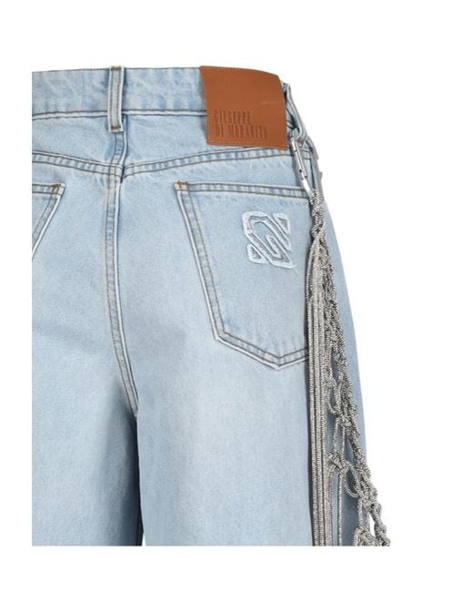 GIUSEPPE DI MORABITO Blue Five-Pocket Wide-Leg Jeans