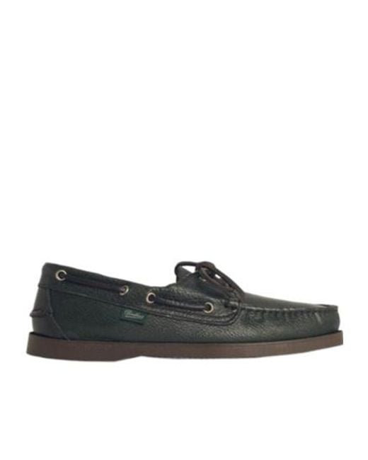 Paraboot Black Logo Patch Lace-Up Shoes for men