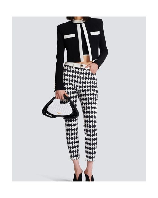 Balmain Black Cropped Spencer Jacket