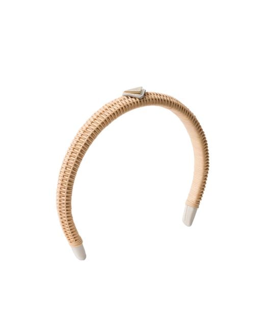 Prada White Wicker Headband