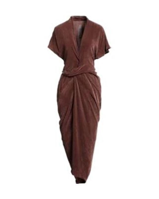 Rick Owens Red Velvet Dress