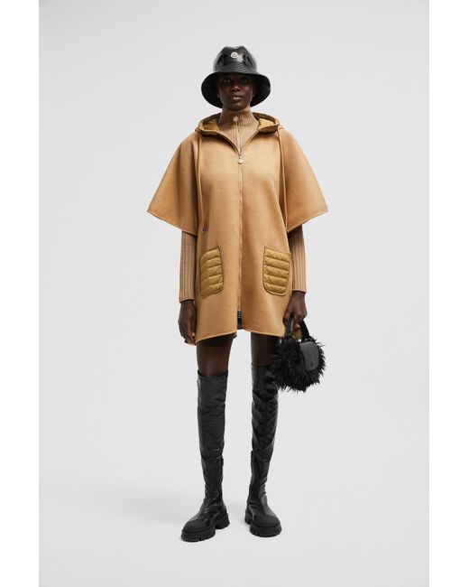 Moncler Brown Drawstring Hooded Cape
