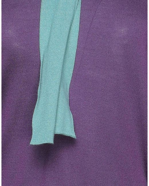Dolce & Gabbana Purple Lightweight Bow Knit Sweater