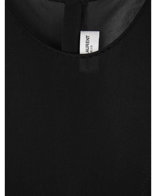 Saint Laurent Black Crew Neck Sleeveless Dress