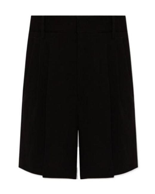 Isabel Marant Black Elna Pleated Crepe Shorts