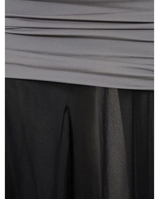 Tory Burch Gray Gathered Silk Skirt