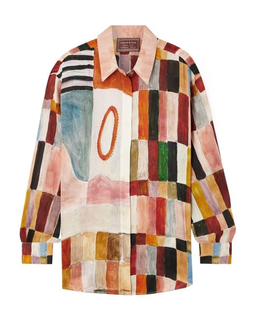 ALÉMAIS Red Silk-Blend Shirt