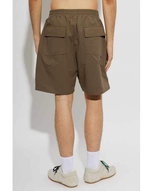 Rhude Green Logo-Print Drawstring Shorts for men