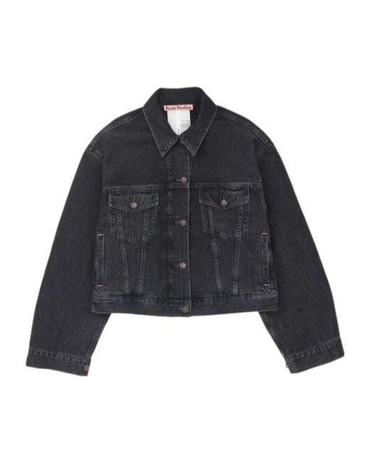Acne Blue Lapel Long-Sleeved Denim Jacket