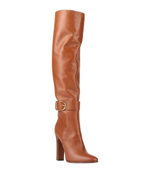 Dolce & Gabbana Brown Solid Color Over-The-Knee Boots