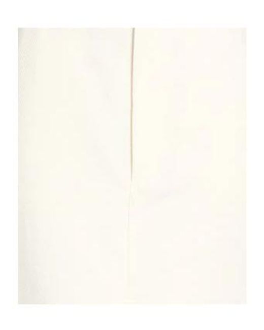 Brunello Cucinelli White Solid Color Western-Style Skirt