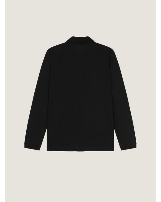 Givenchy Black Logo Patch Long-Sleeve Polo Shirt for men
