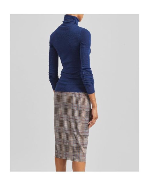 Frankie Shop Blue Uti Slim Turtleneck Sweater