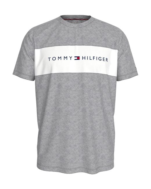 Tommy Hilfiger Gray Cotton Panel T-Shirt for men