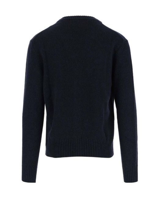 AMI Blue V-Neck Buttoned Cardigan for men