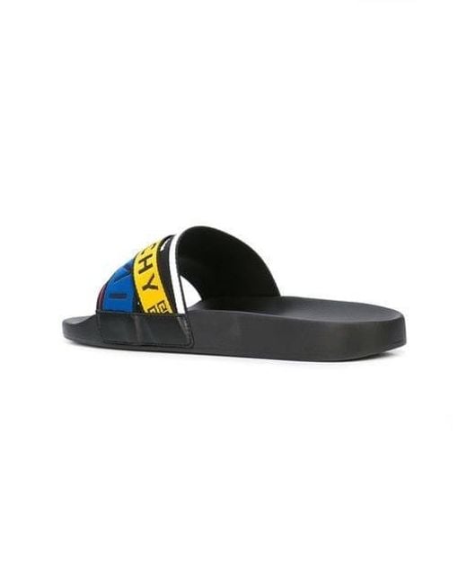 Givenchy Blue Logo Multicolored Ankle Strap Sandals for men