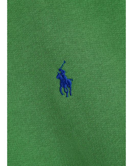 Polo Ralph Lauren Green Logo-Embroidered Cotton-Blend Polo Sweatshirt