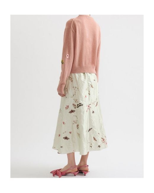 Erdem White Printed Skirt