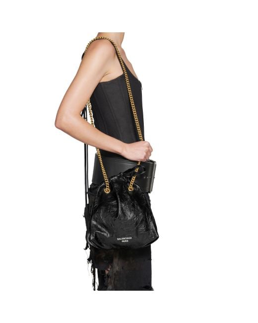 Balenciaga Black Crush Small Tote Bag