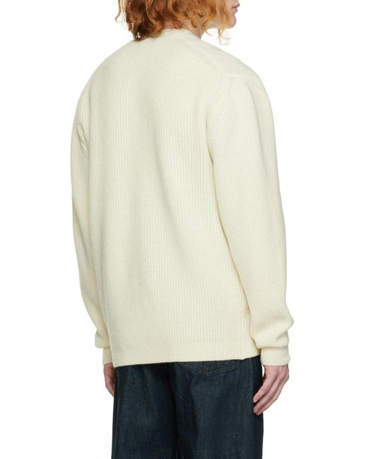 Lemaire Natural Wool Knitted Cardigan for men
