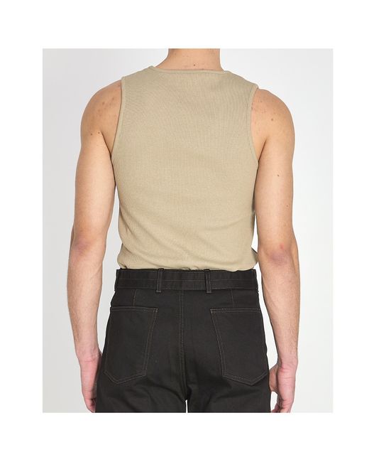 Lemaire Black Ribbed Tank Top for men