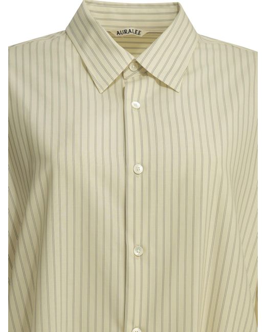 Auralee White Super Fine Wool Casual Shirt