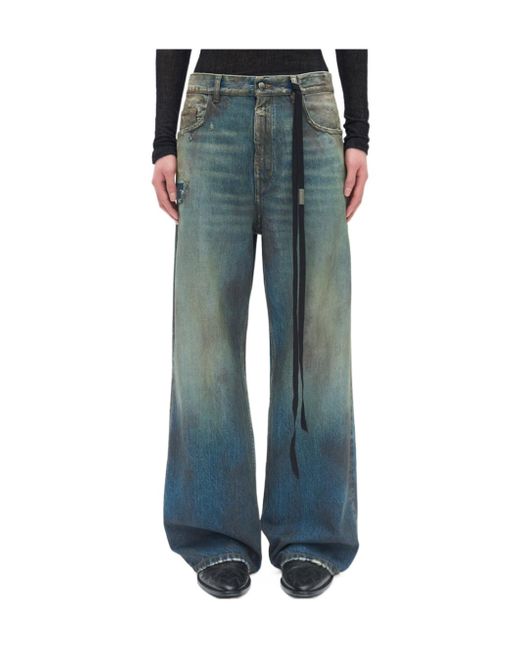 Ann Demeulemeester Blue Genoveva 5-Pockets Relaxed Flared Trousers