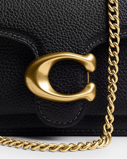 COACH Black Logo Plaque Chain Crossbody Bag