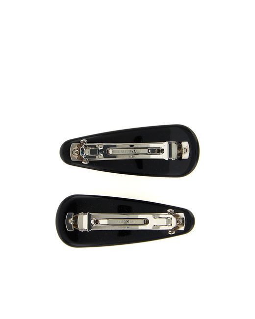 Balenciaga Black Logo Detailed Two Hair Clips