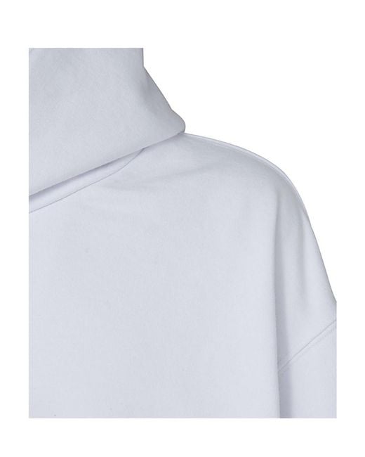 Maison Margiela White Logo Printed Long-Sleeved Hoodie for men