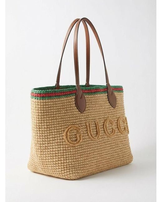 Gucci Natural Logo Woven Detailed Shoulder Bag