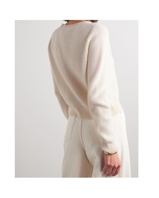 Nili Lotan White Korina Ribbed Sweater