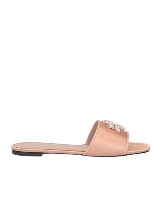 Tory Burch Pink Logo Slippers