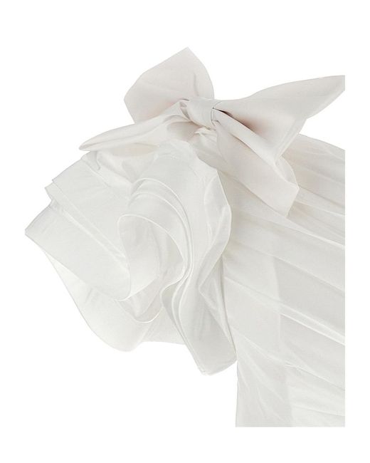 Alessandra Rich White Ruffle Dress
