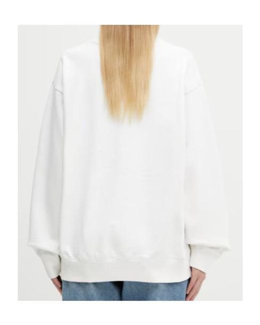 Sporty & Rich White Crew-Neck Embroidered Sweatshirt