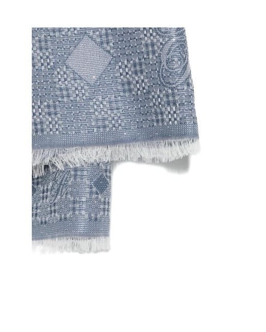 Emporio Armani Blue Patterned Scarf