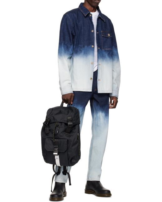 A.P.C. Blue Treck Buckled Drawstring Backpack for men