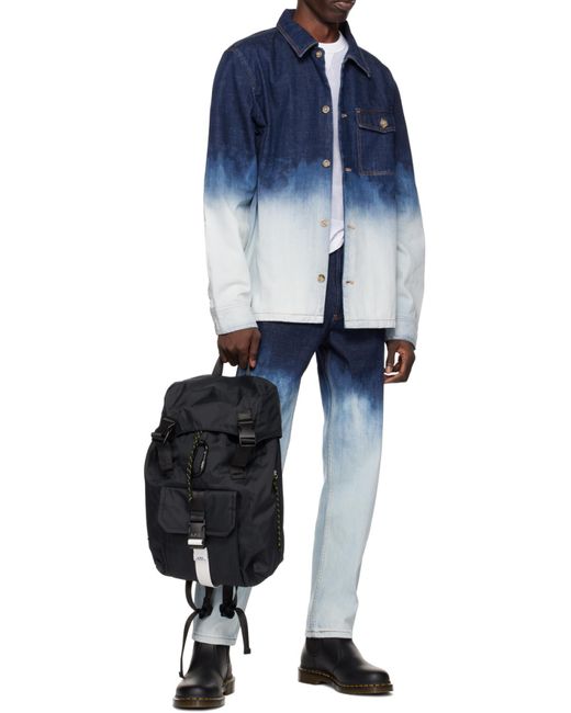 A.P.C. Black Logo-Patch Backpack for men