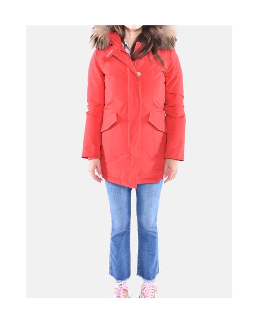 Woolrich Red Hooded Down Parka