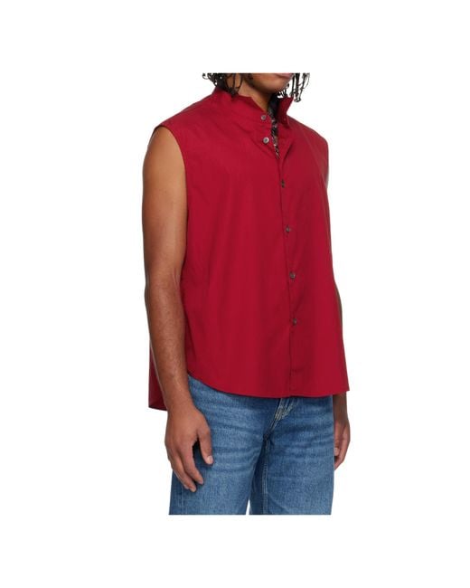 Our Legacy Red Sleeveless Wing Shirt for men