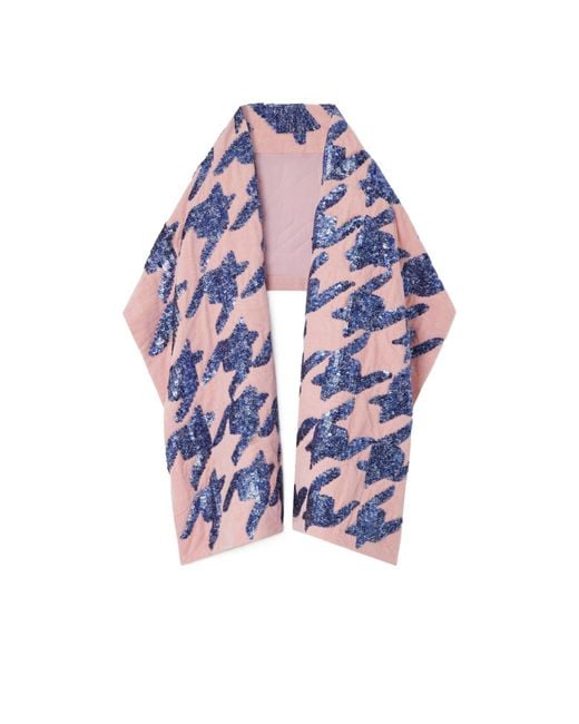 Dries Van Noten Blue Sequined Scarf