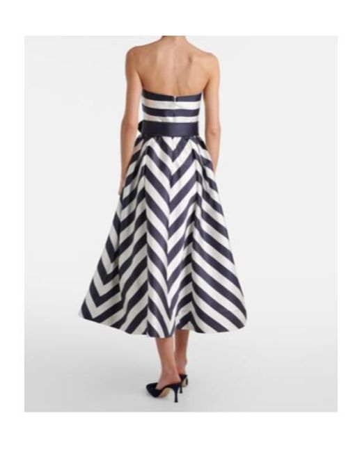 Rebecca Vallance Blue Ariadne Striped Midi Dress