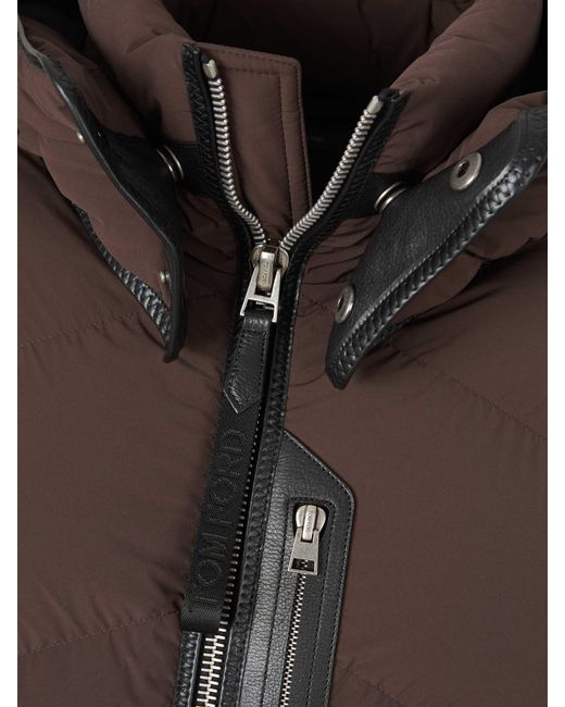 Tom Ford Brown Detachable-Hood Down Jacket for men