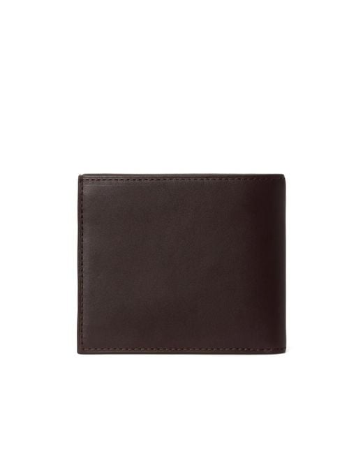 Polo Ralph Lauren Black Embroidered-Bear Leather Billfold Wallet for men