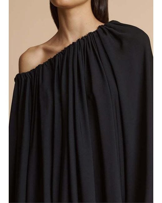 Khaite Black Nash Draped Blouse
