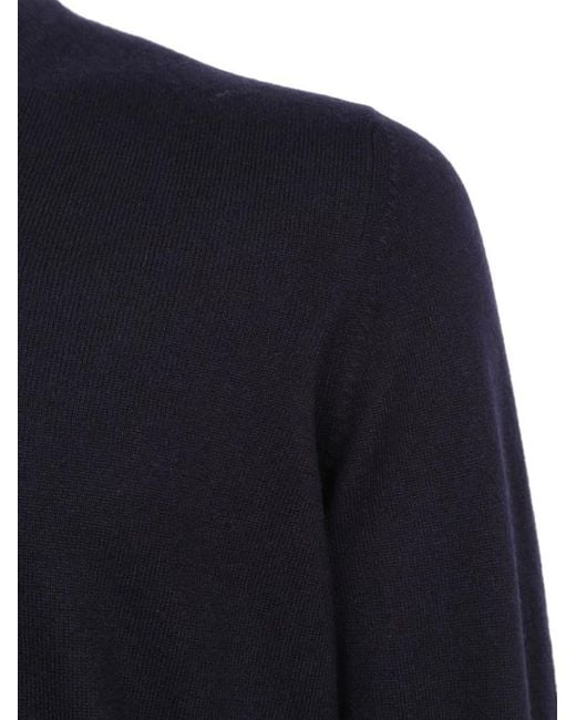 Brunello Cucinelli Blue V-Neck Knitted Jumper for men