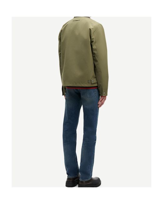 Samsøe & Samsøe Green Sarobin Z Chest-Pocket Contrastong-Collar Jacket for men